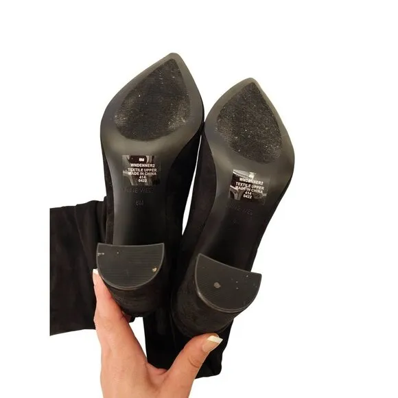 Nine West Womens Black Pointed Toe Boots 8M