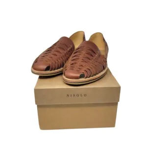 Nisolo Men’s Huarache Leather Sandals Brandy Brown Size 10.5 NEW in Box