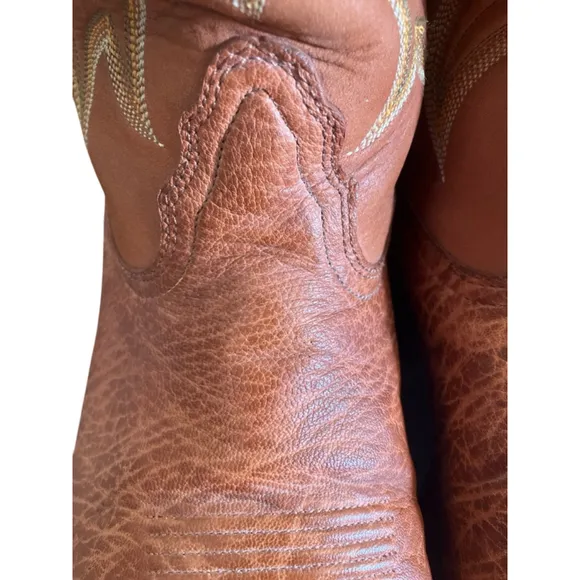 Nocona Almond Toe Tan Leather Cowboy Boots 9 1/2D