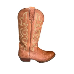 Nocona Almond Toe Tan Leather Cowboy Boots 9 1/2D
