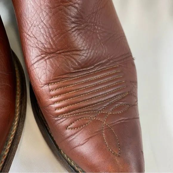 Nocona Boots Men’s Brown Leather Pointed Toe Western Cowboy Boots Size 8.5B EUC