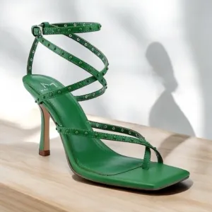 NWB Marc Fisher Dallin Green Strappy Leather Sandals, size 11M