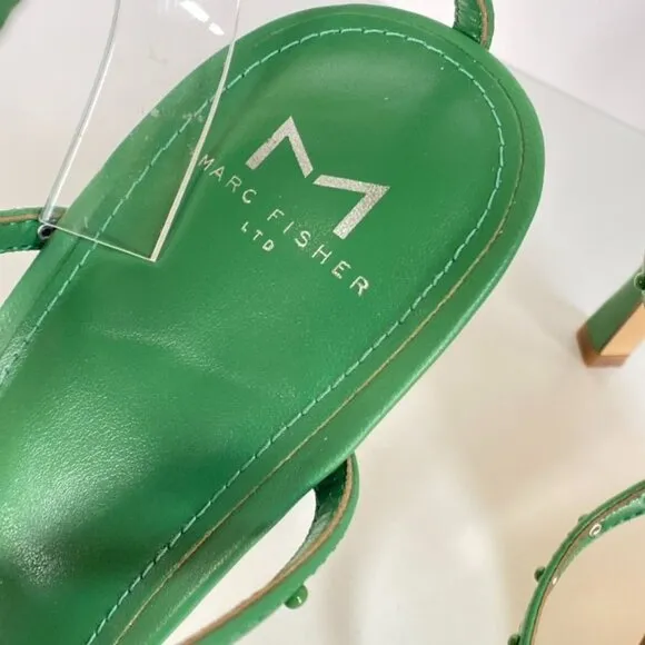 NWB Marc Fisher Dallin Green Strappy Leather Sandals, size 11M