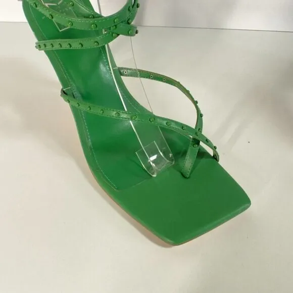 NWB Marc Fisher Dallin Green Strappy Leather Sandals, size 11M