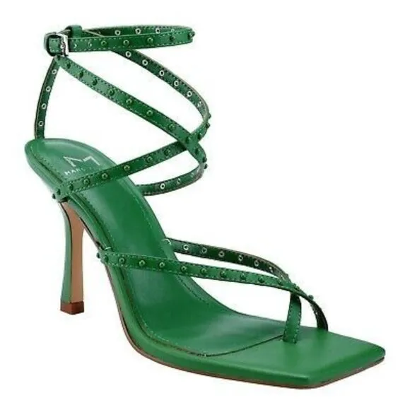 NWB Marc Fisher Dallin Green Strappy Leather Sandals, size 11M