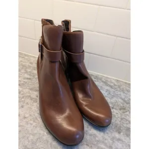 NWOB Ecco Women's Dress Classic Buckle Ankle Boot SIZE  39 / US 8.5 Walnut New