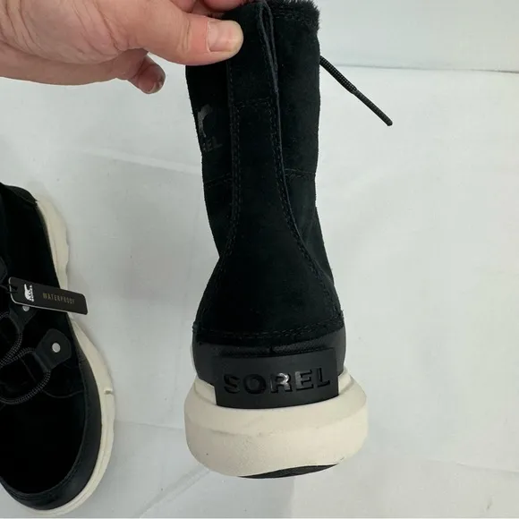 NWOB Sorel Women’s Explorer II Joan Black Waterproof Winter Boots Size 6.5