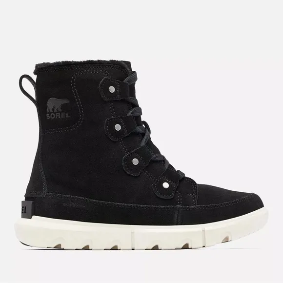 NWOB Sorel Women’s Explorer II Joan Black Waterproof Winter Boots Size 6.5