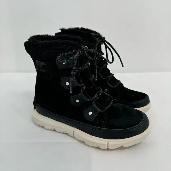 NWOB Sorel Women’s Explorer II Joan Black Waterproof Winter Boots Size 6.5