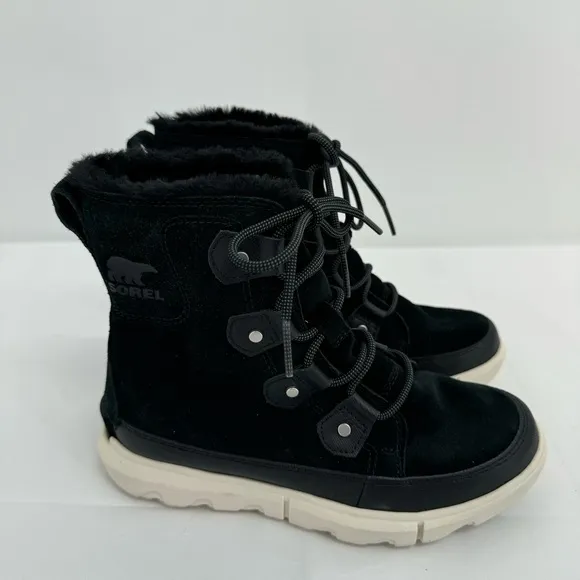 NWOB Sorel Women’s Explorer II Joan Black Waterproof Winter Boots Size 6.5
