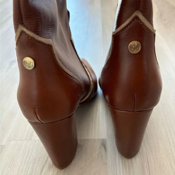 NWOB Stivali  York 40/9 Wayuu Brown Western Leather Cow Girl Pointed Toe Boots