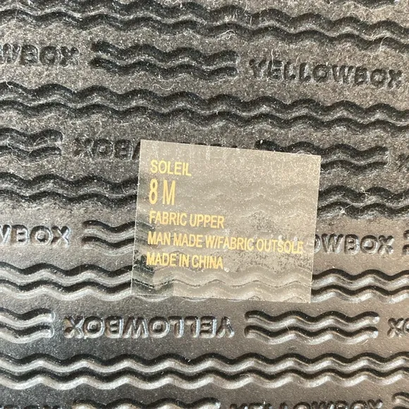 NWOB YellowBox Soleil Black Woven Metallic Sandals 8