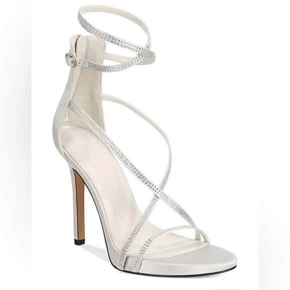 Nwot AAJ by Aminah Size 8M Strappy Rhinestone Dress Sandals