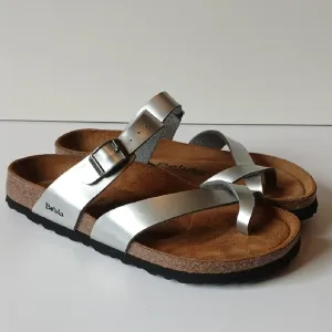 NWOT Betula Mayari Silver Sandals Size 37
