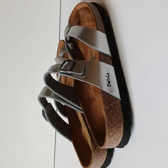 NWOT Betula Mayari Silver Sandals Size 37