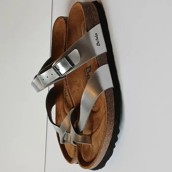 NWOT Betula Mayari Silver Sandals Size 37