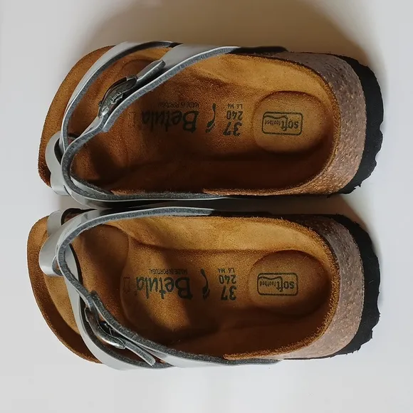 NWOT Betula Mayari Silver Sandals Size 37