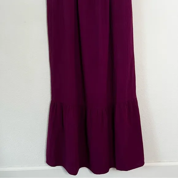NWOT Pact 100% Organic Cotton Coastal Double Gauze Cami Maxi Dress Sangria SZ M