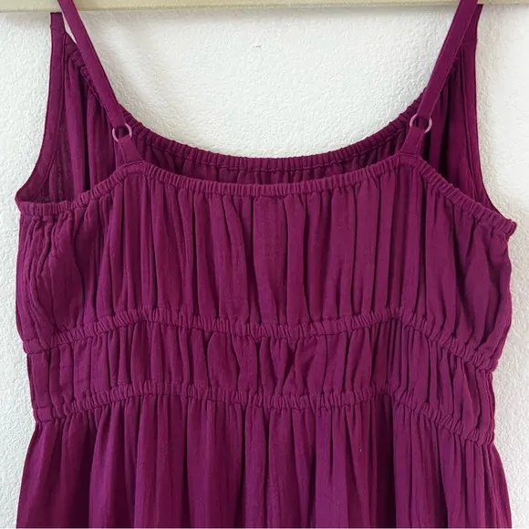 NWOT Pact 100% Organic Cotton Coastal Double Gauze Cami Maxi Dress Sangria SZ M
