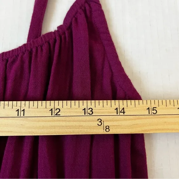 NWOT Pact 100% Organic Cotton Coastal Double Gauze Cami Maxi Dress Sangria SZ M