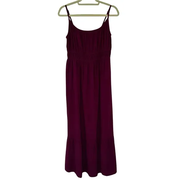 NWOT Pact 100% Organic Cotton Coastal Double Gauze Cami Maxi Dress Sangria SZ M