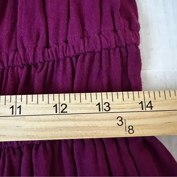 NWOT Pact 100% Organic Cotton Coastal Double Gauze Cami Maxi Dress Sangria SZ M