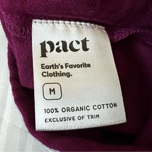 NWOT Pact 100% Organic Cotton Coastal Double Gauze Cami Maxi Dress Sangria SZ M