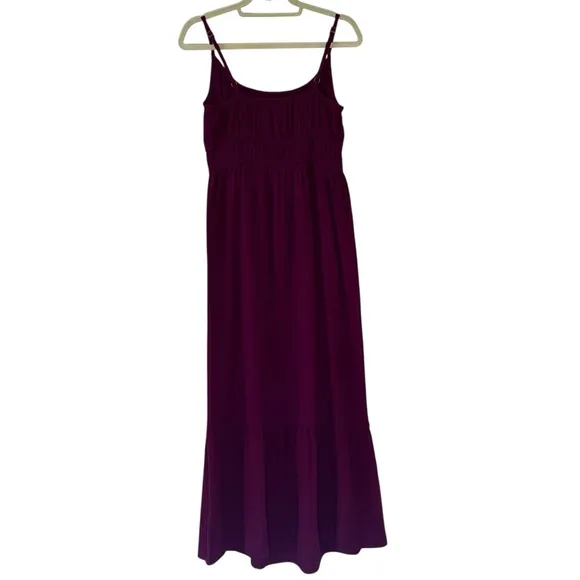 NWOT Pact 100% Organic Cotton Coastal Double Gauze Cami Maxi Dress Sangria SZ M