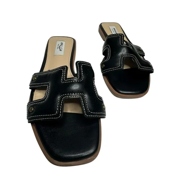NWOT Steven by Steve Madden Black Harlien Slide Sandals 7.5 Floor Model