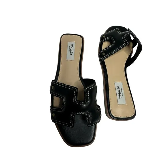 NWOT Steven by Steve Madden Black Harlien Slide Sandals 7.5 Floor Model