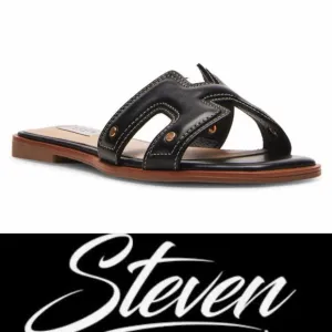 NWOT Steven by Steve Madden Black Harlien Slide Sandals 7.5 Floor Model
