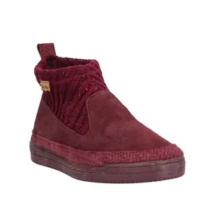 NWOT Toni Pons Gigi Bootie Ankle Boots Suede Chunky Knit Pull-On Burgandy 41 10