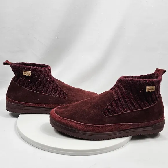 NWOT Toni Pons Gigi Bootie Ankle Boots Suede Chunky Knit Pull-On Burgandy 41 10