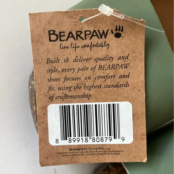 NWT Bearpaw Alma open toe leather sandals 6
