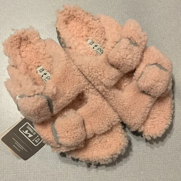 NWT Birkenstock Papilio Arizona Big Buckle Shearling Sandals Size US 7/EU 38