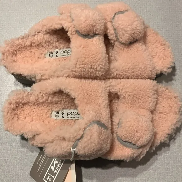 NWT Birkenstock Papilio Arizona Big Buckle Shearling Sandals Size US 7/EU 38