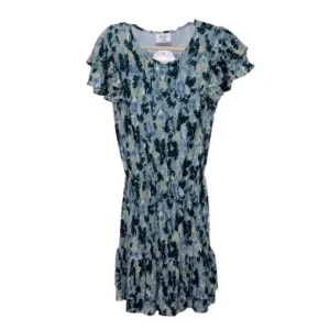 NWT boutique dress rainforest print dress ruffle sleeves ruffle hem layered boho