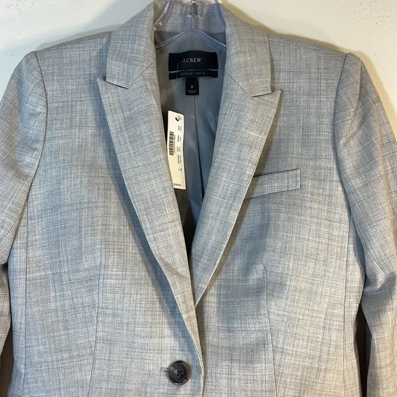 NWT. J. Crew 0 Super 120’s 100% Wool One Button Blazer.