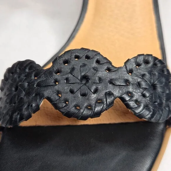 NWT Jack Rogers Women's Lauren Ankle Strap Black Sandal Heels