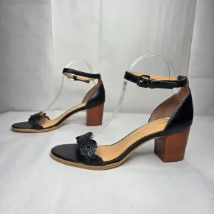 NWT Jack Rogers Women's Lauren Ankle Strap Black Sandal Heels