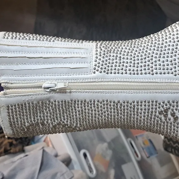 NWT Jeffrey Campbell Silver Rhinestone Boots