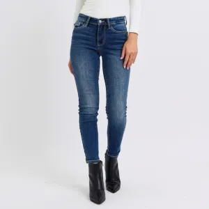 NWT Judy Blue PLUS   REG Size Dark Wash Mid-Rise Waist Ankle Skinny Jeans
