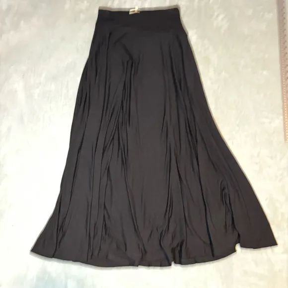 NWT Madewell Jersey Asymmetric-Seam Midi Skirt Black XS