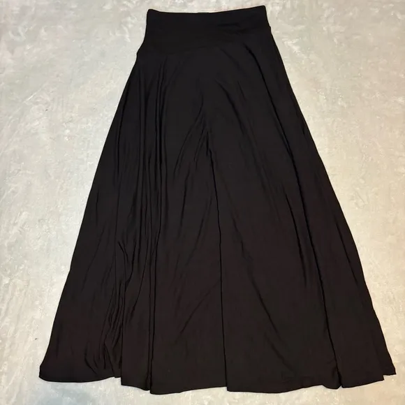 NWT Madewell Jersey Asymmetric-Seam Midi Skirt Black XS