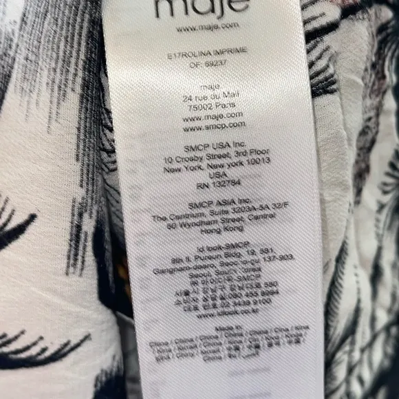 NWT MAJE Rolina Hawaiian Print Button Front Mini Dress Size 3/Large