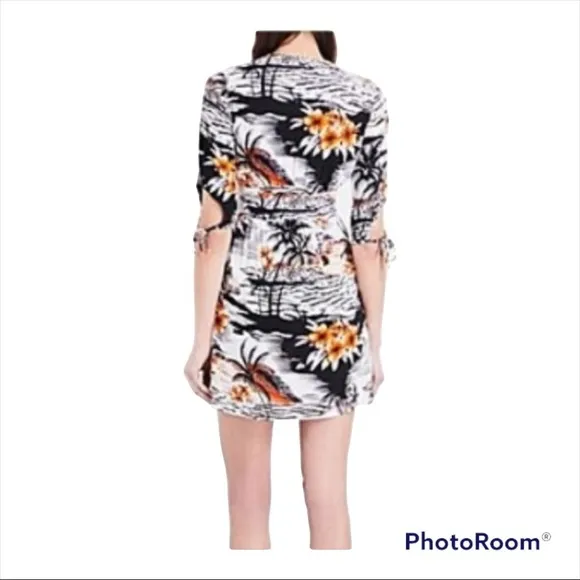 NWT MAJE Rolina Hawaiian Print Button Front Mini Dress Size 3/Large