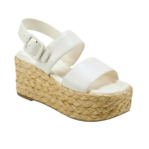 NWT MARC FISHER LTD PATRYCE PLATFORM WEDGE SANDAL IN IVORY BRAND NEW IN BOX