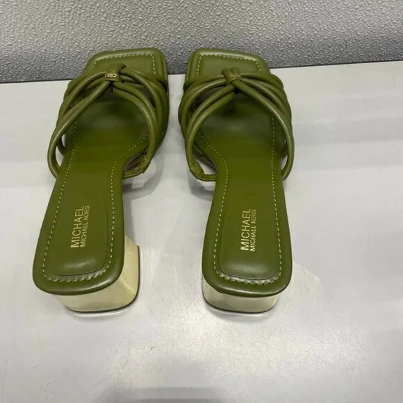 NWT Michael Kors Sandals Women's US9M Astra Leather Mule Heeled Sandals
