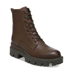 NWT SAM EDELMAN Womens Brown Garret Toe Block Heel Leather Combat Boots 10 M