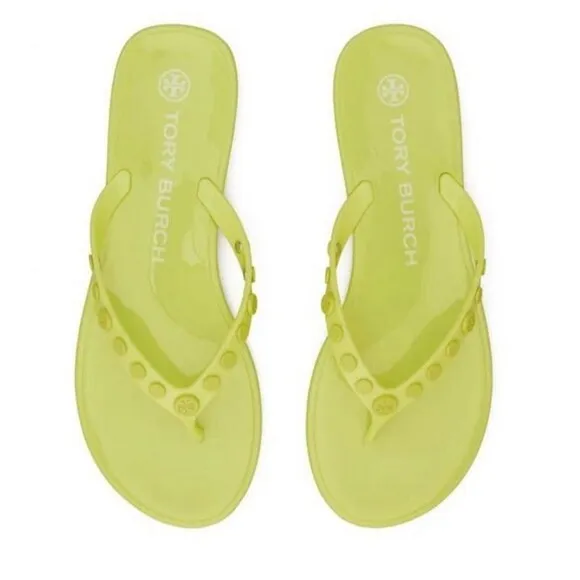 NWT Tory Burch Studded Jelly Sandal in Lime Sherbet Size 7